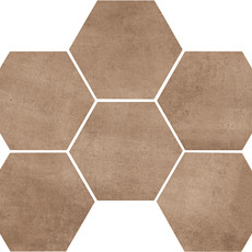 Keramiek tegels 18,2x21x1 cm Olivella earth hexagon*