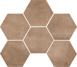 Keramiek tegels 18,2x21x1 cm Olivella earth hexagon*