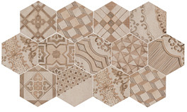 Keramiek tegels 18,2x21x1 cm Olivella cement beige decor*